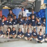 Kindergarteners visit Mike Anderson Chevrolet, to learn how a car operates